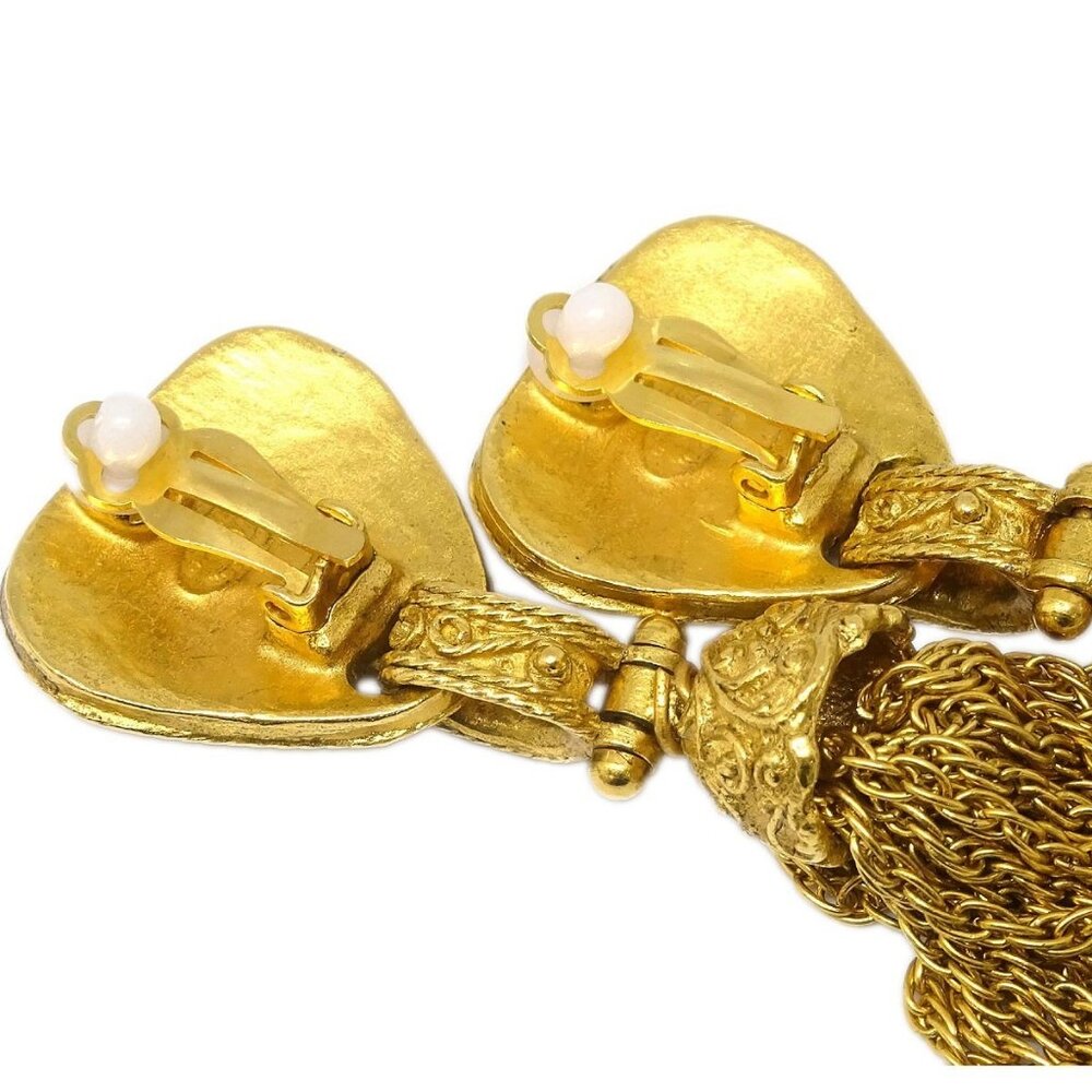 Chanel Fringe Dangle Earrings Clip-On Gold 94A 125351 - Picture 7 of 8